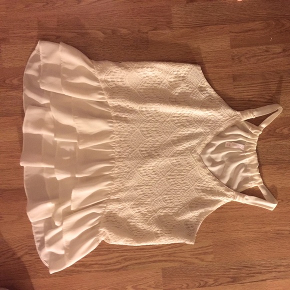 🌹3/$20 Xhilaration crochet lace peplum tank top - Picture 2 of 4